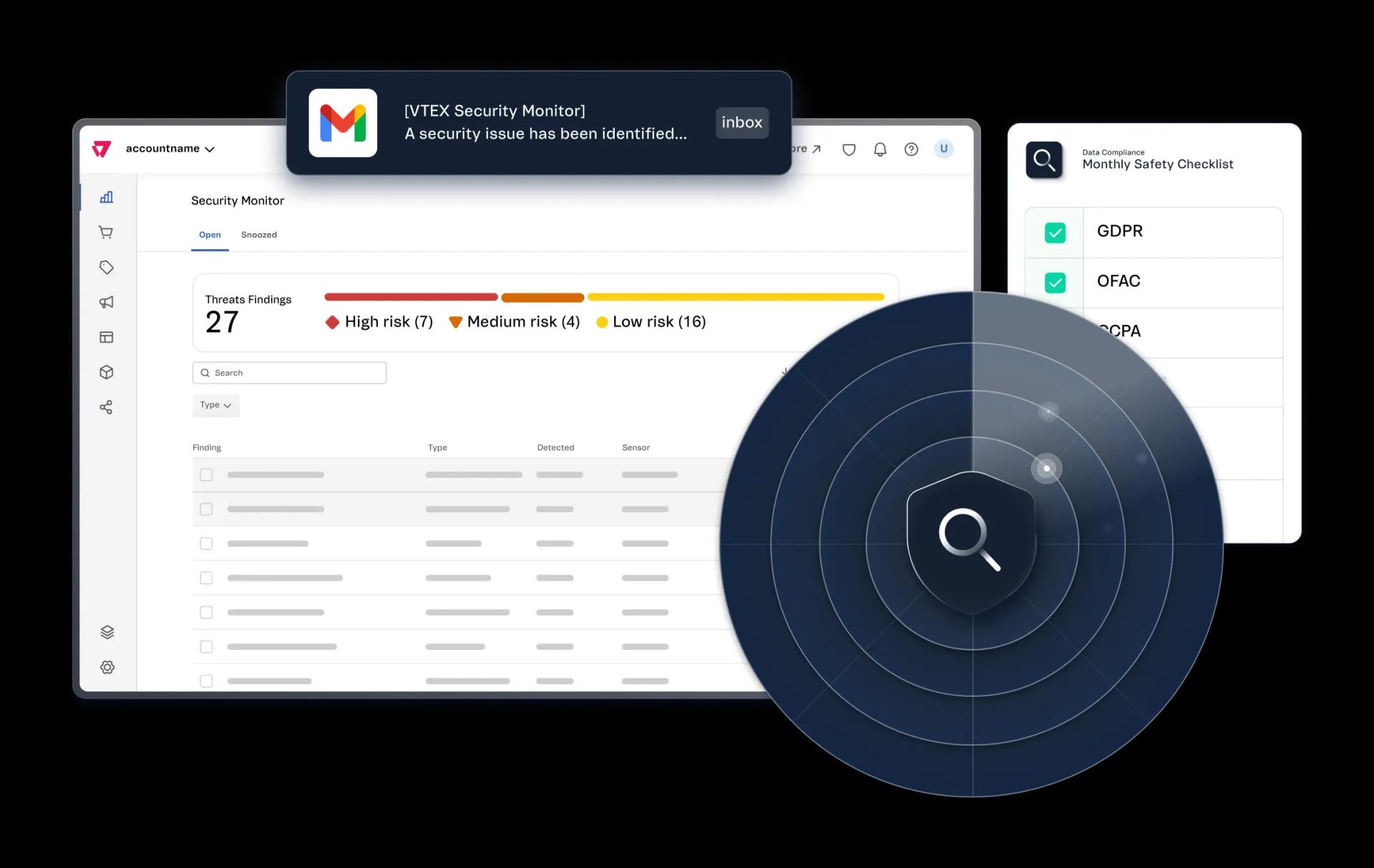 Advanced security to protect your data and monitor threats